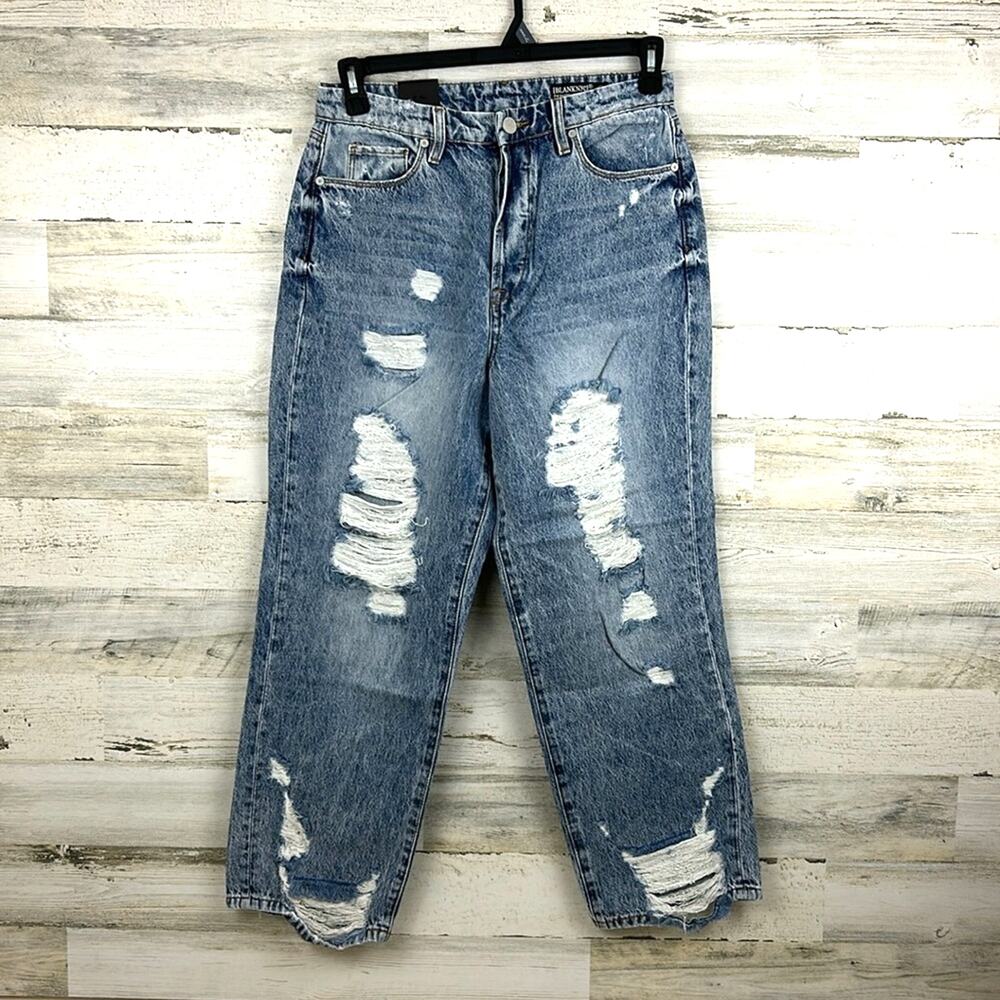 Blank NYC Womens 29 The Baxter Ribcage Straight Leg Distressed Jeans NWT